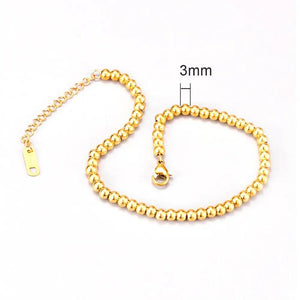 Lucky Ball Bracelet Titanium Steel Beaded Elastic Rope Women Jewelry