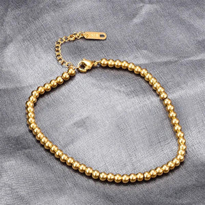 Lucky Ball Bracelet Titanium Steel Beaded Elastic Rope Women Jewelry