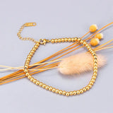 Lucky Ball Bracelet Titanium Steel Beaded Elastic Rope Women Jewelry