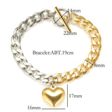 Silver Cuban Chain Bracelet with Heart Charm