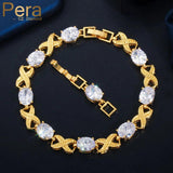Pera High Cross CZ Zircon Chain Tennis Bracelet for Women B169