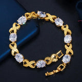 Pera High Cross CZ Zircon Chain Tennis Bracelet for Women B169