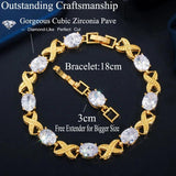 Pera High Cross CZ Zircon Chain Tennis Bracelet for Women B169