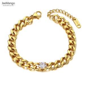Hiphop/Rock CZ Crystal Chain Bracelet 18K Plated Bohemia Charm Party Bracelet