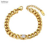 Hiphop/Rock CZ Crystal Chain Bracelet 18K Plated Bohemia Charm Party Bracelet