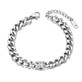 Hiphop/Rock CZ Crystal Chain Bracelet 18K Plated Bohemia Charm Party Bracelet