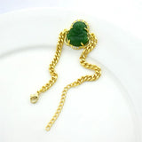 Jade Buddha Bracelet Stainless Steel Chain Adjustable Length