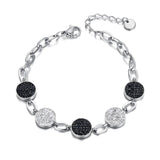 Stainless Steel Rhinestone Charm Bracelet Plated Bohemia Chain Link B21157