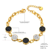 Stainless Steel Rhinestone Charm Bracelet Plated Bohemia Chain Link B21157