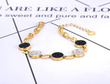 Stainless Steel Rhinestone Charm Bracelet Plated Bohemia Chain Link B21157