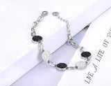 Stainless Steel Rhinestone Charm Bracelet Plated Bohemia Chain Link B21157