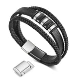 Men's Leather Multilayer Braided Rope Wrap Bracelet Wristband