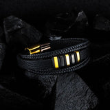 Men's Leather Multilayer Braided Rope Wrap Bracelet Wristband