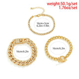 Bling Crystal Bracelets Set Adjustable Rhinestone Charms Jewelry