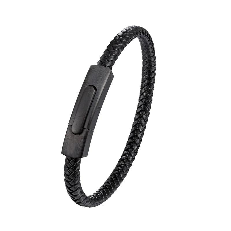 Stainless Steel Leather Bracelets for Men