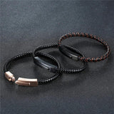 Stainless Steel Leather Bracelets for Men
