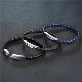 Stainless Steel Leather Bracelets for Men