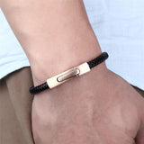 Stainless Steel Leather Bracelets for Men
