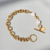 Freshwater Pearl Bracelet For Women Stainless Steel Jewelry