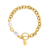 Freshwater Pearl Bracelet For Women Stainless Steel Jewelry