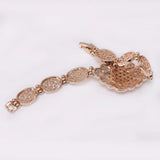Champagne Flower Pattern Zircon Watch Bracelet Jewelry for Women