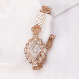 Champagne Flower Pattern Zircon Watch Bracelet Jewelry for Women