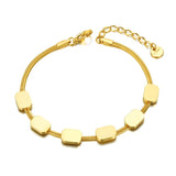 Stainless Steel Geometric Rectangle Charm Bracelet for Women