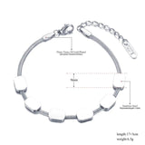 Stainless Steel Geometric Rectangle Charm Bracelet for Women