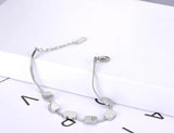 Stainless Steel Geometric Rectangle Charm Bracelet for Women