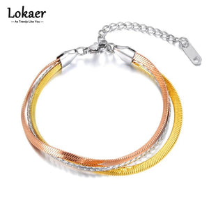 Titanium Stainless Steel Snake Chain Bracelet for Women Bohemia Party Jewelry