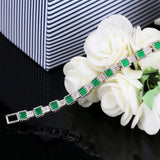 ThreeGraces Multicolor CZ Geometric Square Tennis Bracelet for Women