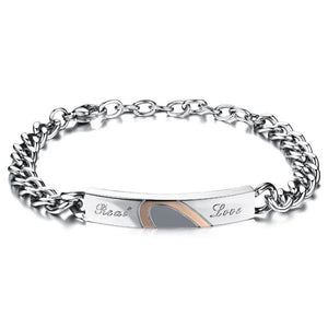 Gold-Color Heart Bracelets Bangles Stainless Steel Wedding Bracelets