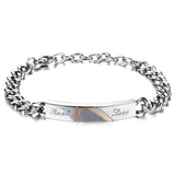 Gold-Color Heart Bracelets Bangles Stainless Steel Wedding Bracelets
