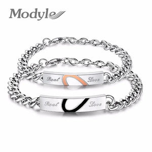 Gold-Color Heart Bracelets Bangles Stainless Steel Wedding Bracelets