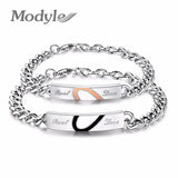 Gold-Color Heart Bracelets Bangles Stainless Steel Wedding Bracelets