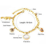 Stainless Steel Shell Bracelets Women Layer Link Chains Bangles