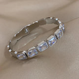 Colorful Crystal Rhinestone Steel Bangle Bracelet for Women