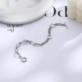 925 Stamp Silver Bracelet Double Layers Punk Chain Jewelry