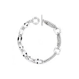 925 Stamp Silver Bracelet Double Layers Punk Chain Jewelry