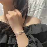 925 Stamp Silver Bracelet Double Layers Punk Chain Jewelry