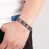 Silicone Biker Motorcycle Chain Bracelet Stainless Steel Men's Bracelet