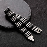 Silicone Biker Motorcycle Chain Bracelet Stainless Steel Men's Bracelet
