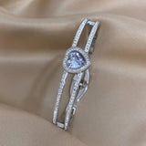 Zircon Heart Stainless Steel Bangles for Women