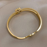 Zircon Heart Stainless Steel Bangles for Women