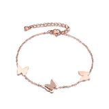 Butterfly Stainless Steel Chain Bracelet for Women Girls