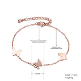 Butterfly Stainless Steel Chain Bracelet for Women Girls
