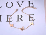 Butterfly Stainless Steel Chain Bracelet for Women Girls