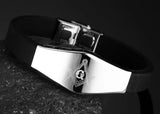 Masonic Silicone Bracelet Bangle Stainless Steel Adjustable