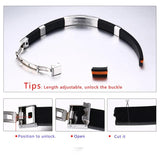 Masonic Silicone Bracelet Bangle Stainless Steel Adjustable