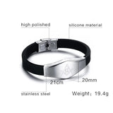 Masonic Silicone Bracelet Bangle Stainless Steel Adjustable